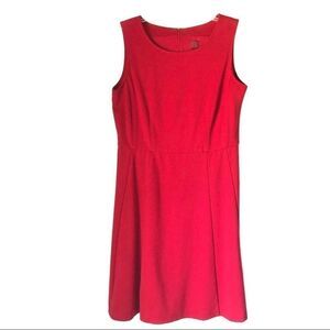 Professional solid red flare dress‎
